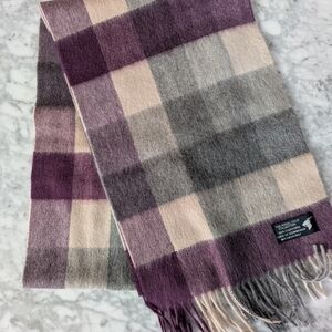 The Royal Mile Collection 100% Cashmere Plaid Scarf Purple House Of Edinburgh